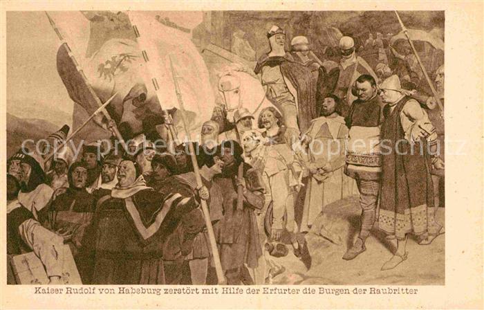 Kuenstlerkarte Peter Jansen Kaiser Rudolf von Habsburg Raubritter