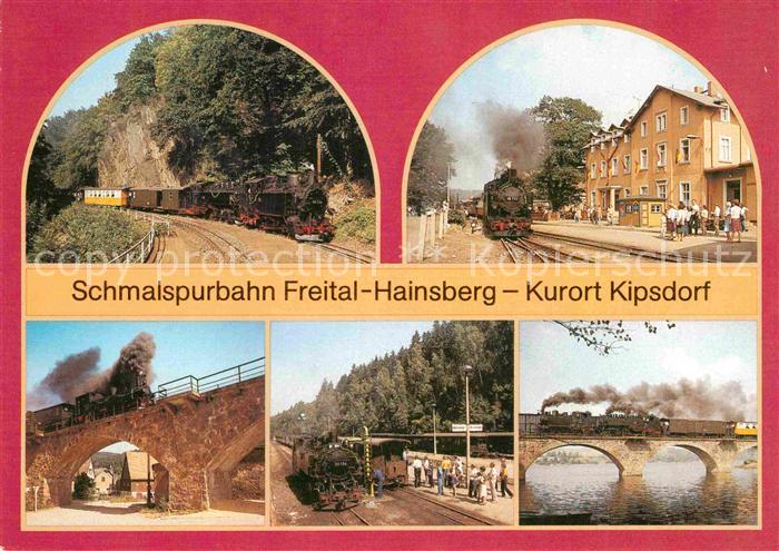 Lokomotive Schmalspurbahn Bahnhof Kipsdorf Viadukt Malter Schmiedeberg