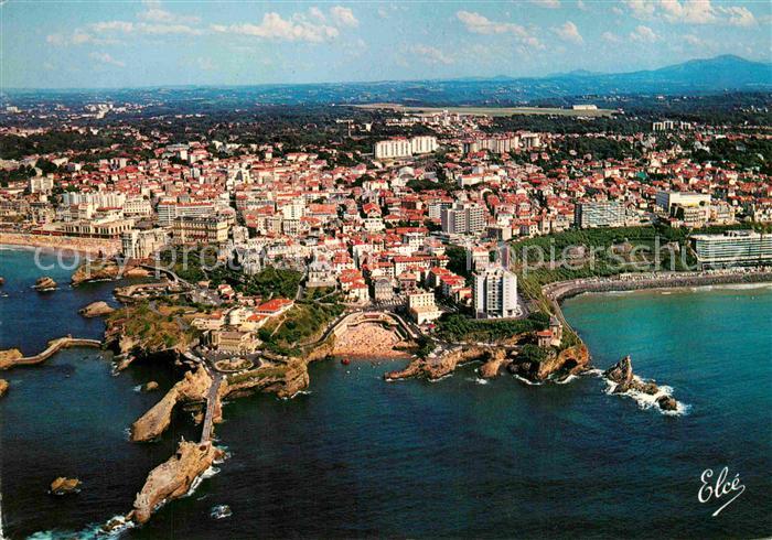 Biarritz Pyrenees Atlantiques Port Vieux Cote des Basques Luftbild
