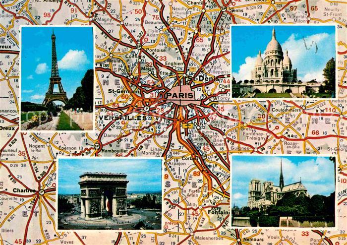 Paris Eiffelturm Triumphbogen Notre Dame