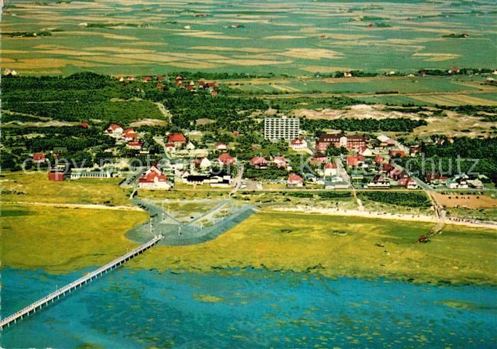 Peter-Ording St Seebruecke zur Sandbank Luftaufnahme