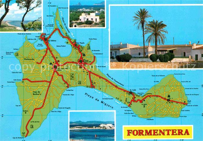 Formentera Landkarte E.-Mirador Sa-Punta La-Savina Es-Pujols