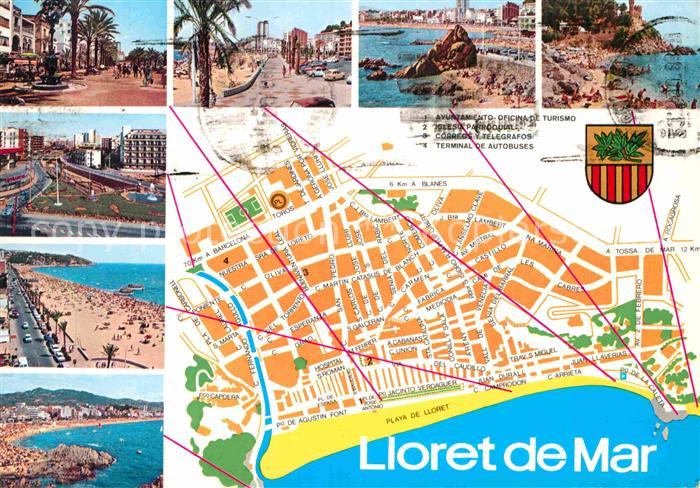 Lloret de Mar Strandpartien mit Lageplan