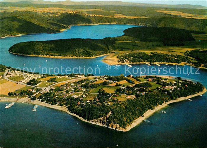 Waldeck Edersee Fliegeraufnahme Halbinsel Scheid-Rehbach