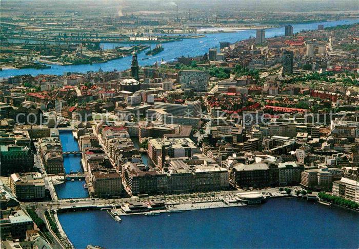 HAMBURG  CITY Fliegeraufnahme Jungfernstieg mit Elbe