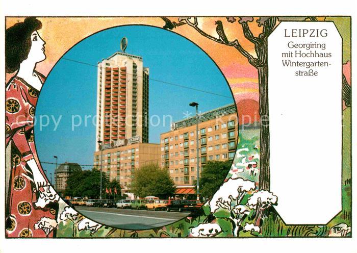 LEIPZIG Sachsen Georgiring mit Hochhaus in Wintergartenstrasse