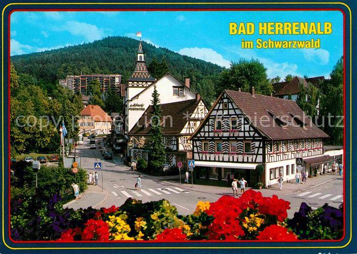 Bad Herrenalb Ortspartie Fachwerkhaeuser