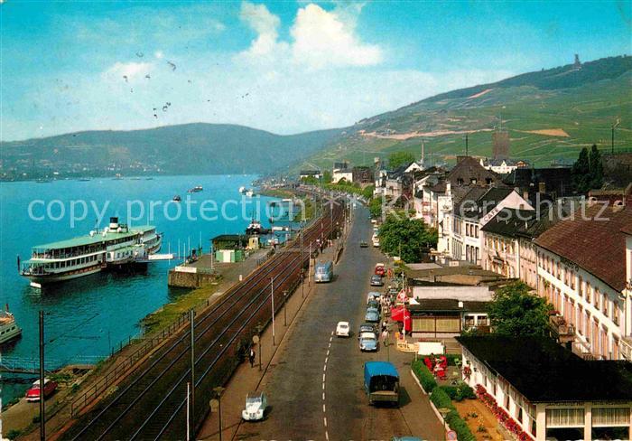 Ruedesheim Rhein Rheinpartie mit Niederwalddenkmal