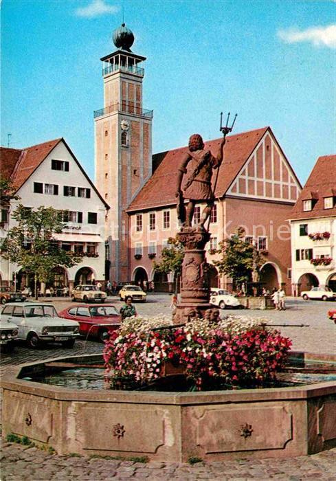 FREUDENSTADT BW Marktplatz Rathaus Neptunbrunnen