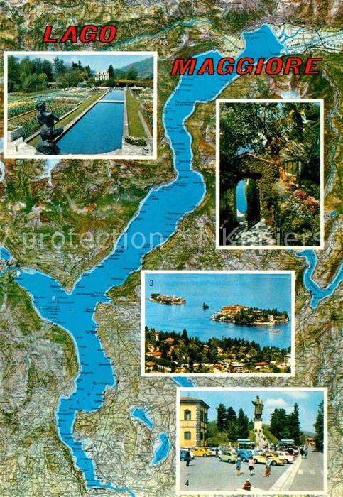 Lago Maggiore Landkarte Isola Madre Stresa Isola-Bella Isola-Pescatori