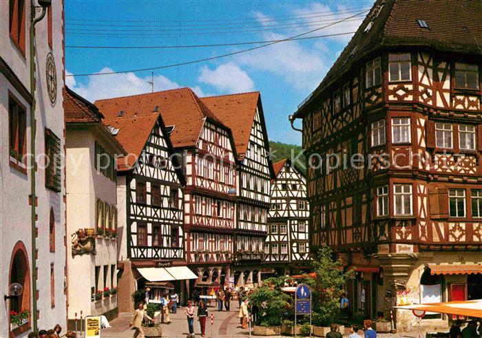 Mosbach Baden Fachwerkhaeuser Hauptstrasse und Palmsches Haus
