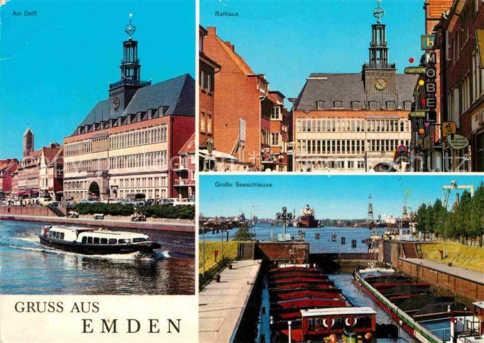 Emden Ostfriesland Delft Rathaus Seeschleuse