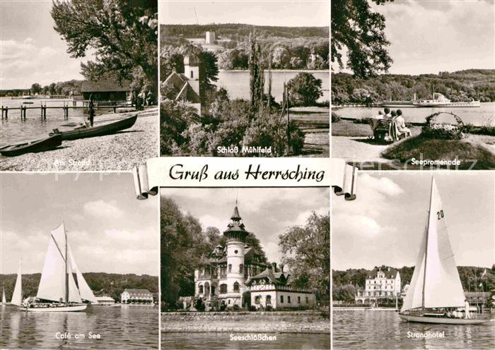 Herrsching Ammersee Schloss Muehlfeld Strand Cafe am See Seeschloesschen Strandh