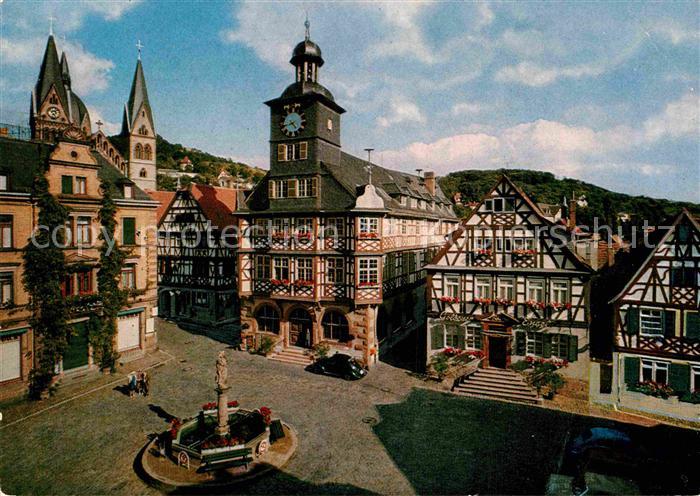 Heppenheim Bergstrasse Marktplatz Rathaus Goldener Engel