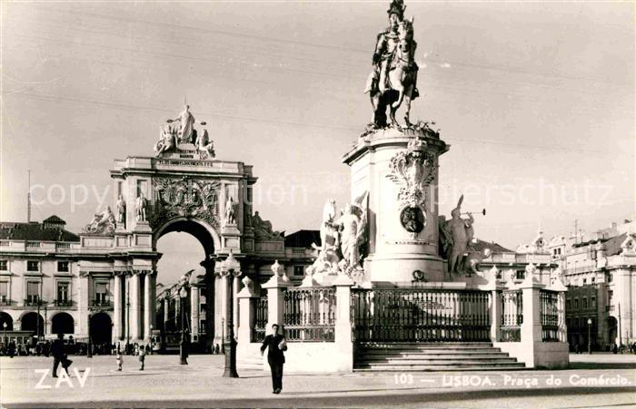 Lisboa Praca do Comercio Monumento Denkmal Reiterstandbild