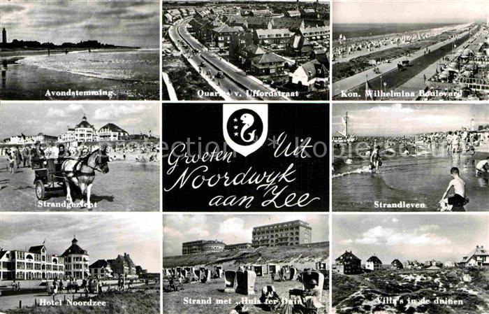 Noordwijk aan Zee  Avondstemming Uffordstraat Kon Wilhelmina Boulevard Strand Ho