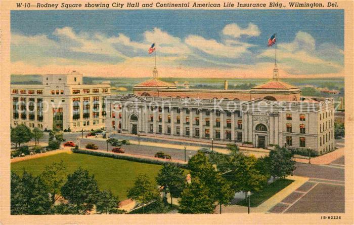 Wilmington Delaware Rodney Square City Hall Continental American Life Insurance