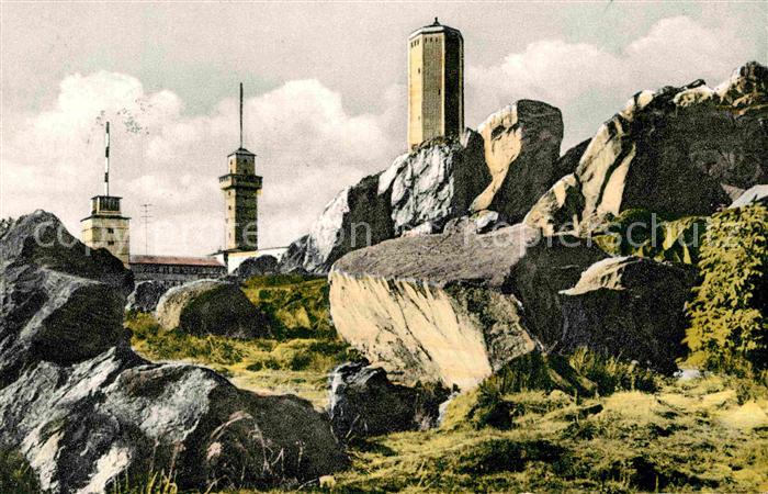 Grosser Feldberg Taunus Fernseh und UKW Sender Aussichtsturm Brunhildisfelsen