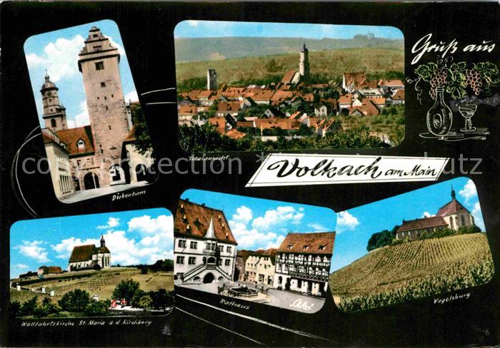 Volkach Diebenturm Wallfahrtskirche St Maria Kirchberg Rathaus Vogelsburg