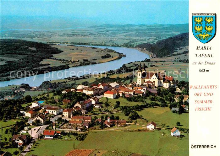 Maria Taferl Sommerfrische Wallfahrtsort an der Donau Fliegeraufnahme