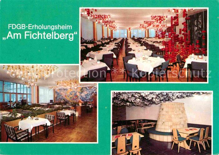 Oberwiesenthal Erzgebirge FDGB Erholungsheim Am Fichtelberg Restaurant Kaminzimm