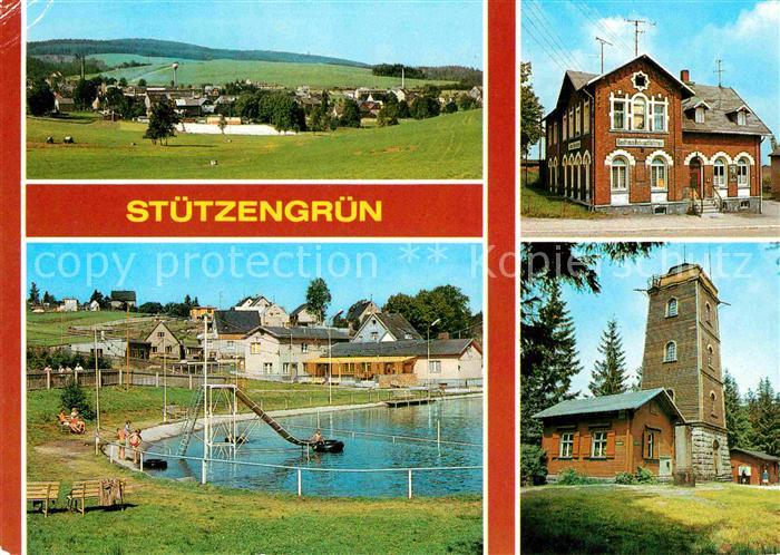 Stuetzengruen Teilansicht Gasthaus Bahnschloesschen Naherholungszentrum Aussicht