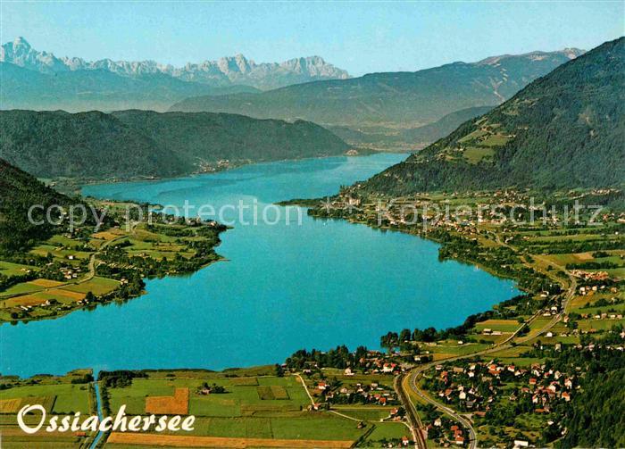 Ossiachersee Julische Alpen Orte Steindorf Stiegl Bodensdorf Fliegeraufnahme