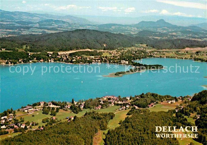 Dellach Woerthersee gegen Poertschach Fliegeraufnahme