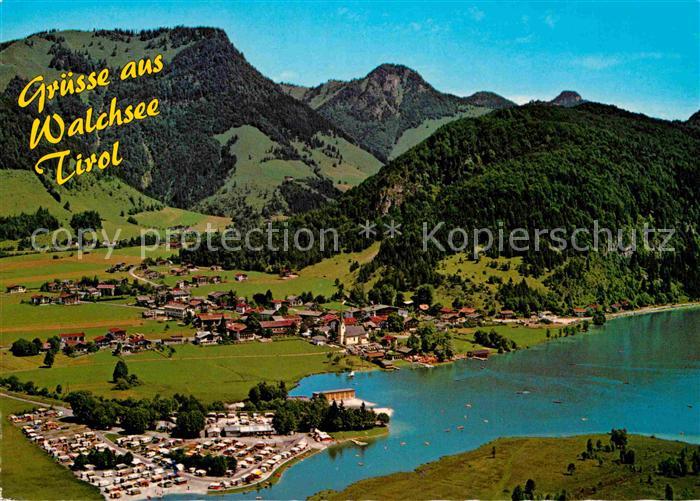Walchsee Tirol Sommer und Wintererholungsort Fliegeraufnahme
