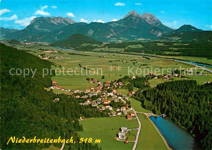 Niederbreitenbach Erholungsort Unterinntal mit Kaisergebirge Fliegeraufnahme