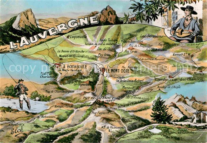 La Bourboule und Umgebung Mont Dore Auvergne Kuenstlerkarte