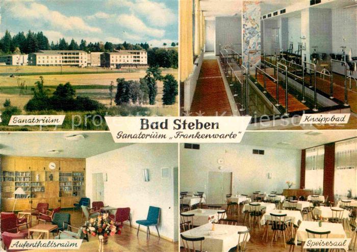 Bad Steben Sanatorium Frankenwarte Kneippbad Speisesaal Aufenthaltsraum