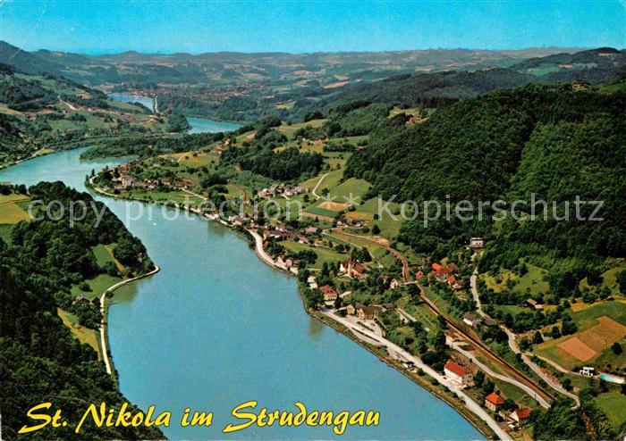St Nikola an der Donau Erholungsort im Strudengau Fliegeraufnahme