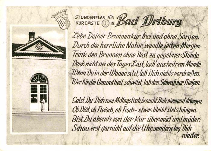 Bad Driburg Stundenplan fuer Kurgaeste