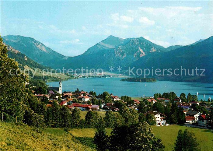 Schliersee Panorama Luftkurort mit Jaegerkamp Spitzingsattel Brecherspitz Mangfa