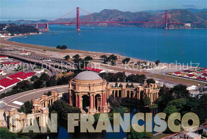 San Francisco California Palace of Fine Arts Golden Gate Bridge