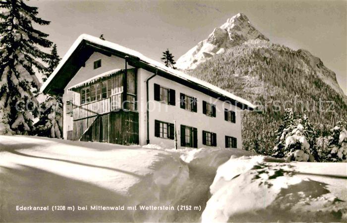 Mittenwald Bayern Ederkanzel mit Wetterstein Winterpanorama