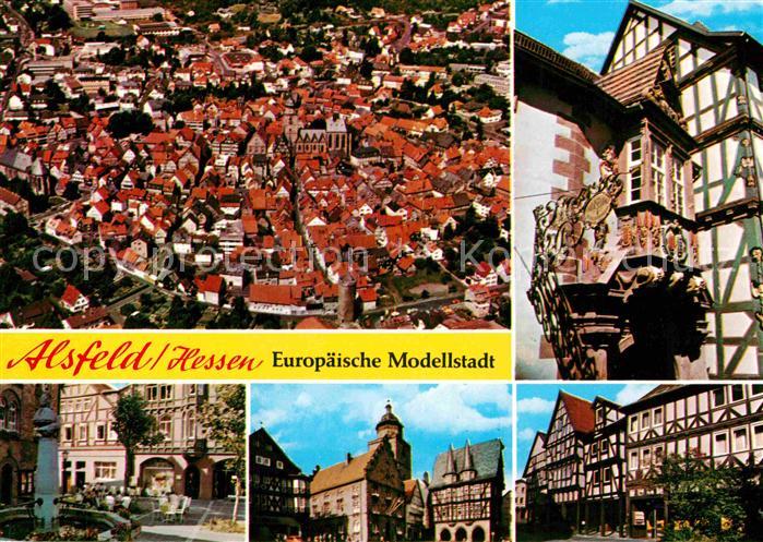 Alsfeld Altstadt Fachwerkhaeuser Fliegeraufnahme