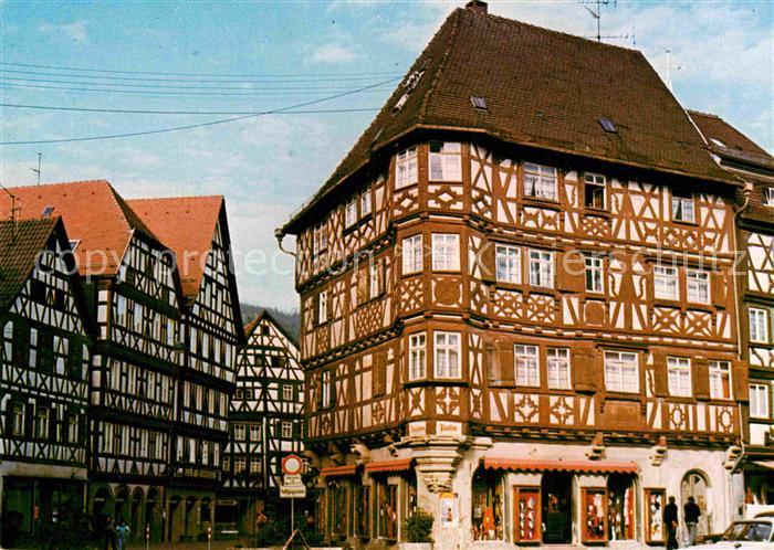Mosbach Baden Marktplatz Fachwerkhaeuser Sonderdruck fuer Gasthof Restaurant Zum
