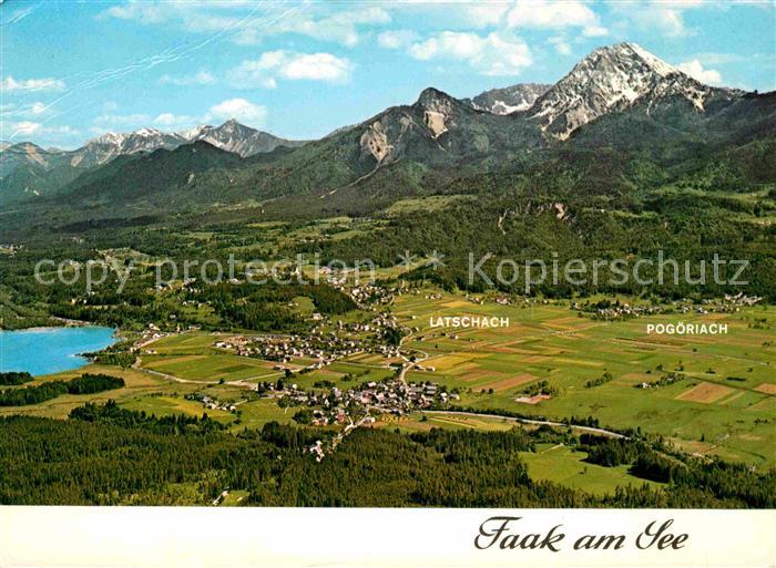 Faak am See Finkenstein mit Mittagskogel Karawanken Fliegeraufnahme