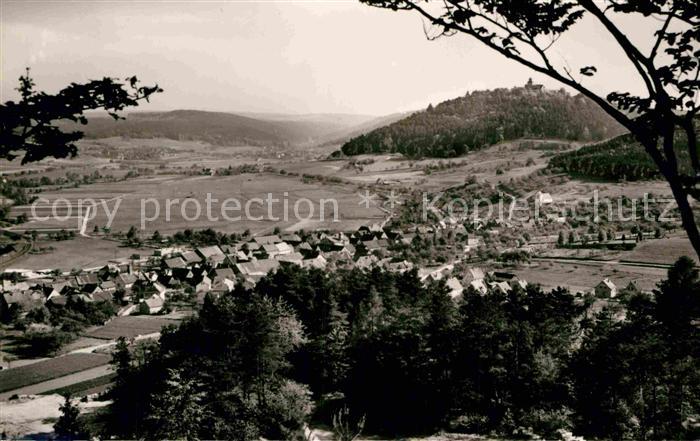 Hainstadt Odenwald Panorama Blick auf Burg Breuberg