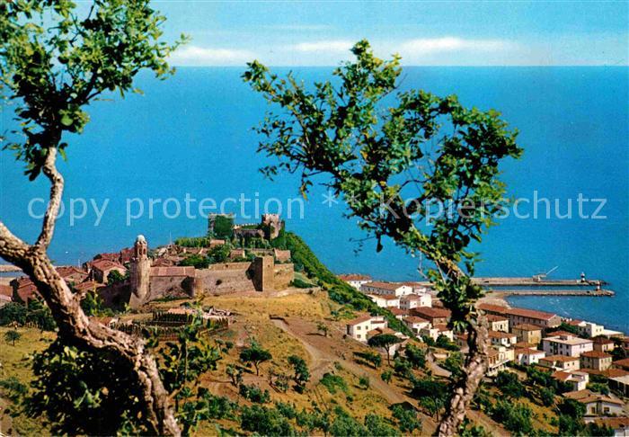 Castiglione della Pescaia Panorama Blick uebers Meer