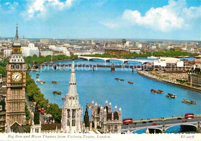 London Big Ben and River Thames from Victoria Tower Bridges
