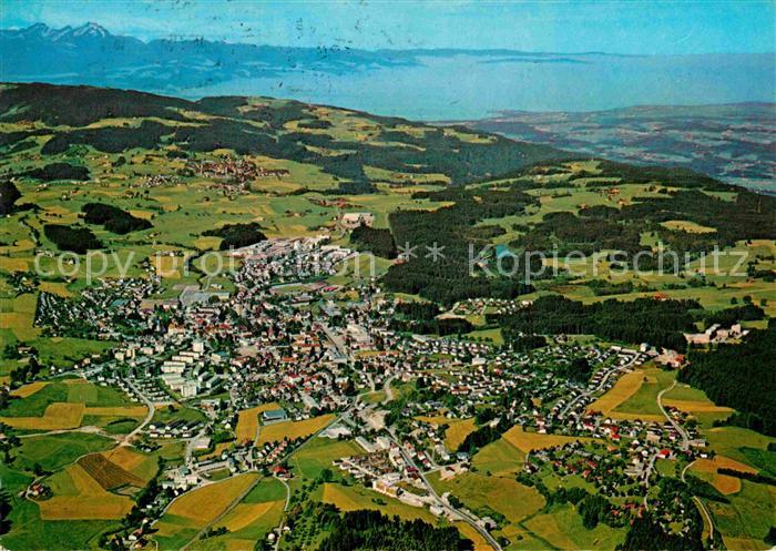Lindenberg Allgaeu Blick auf Altmann und Saentis Appenzeller Alpen Fliegeraufnah