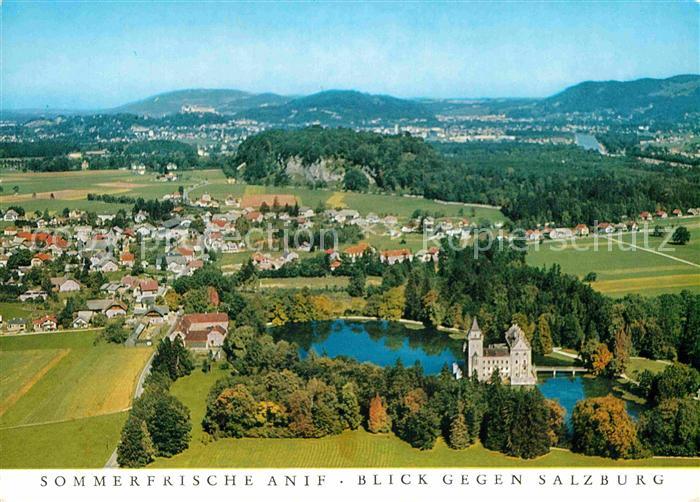 Anif Sommerfrische Schloss Blick gegen Salzburg Fliegeraufnahme