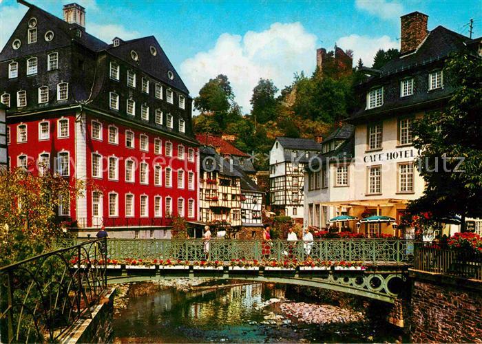Monschau Montjoie NRW Rotes Haus Burgruine Haller Cafe Hotel Justra Farbkarte Nr