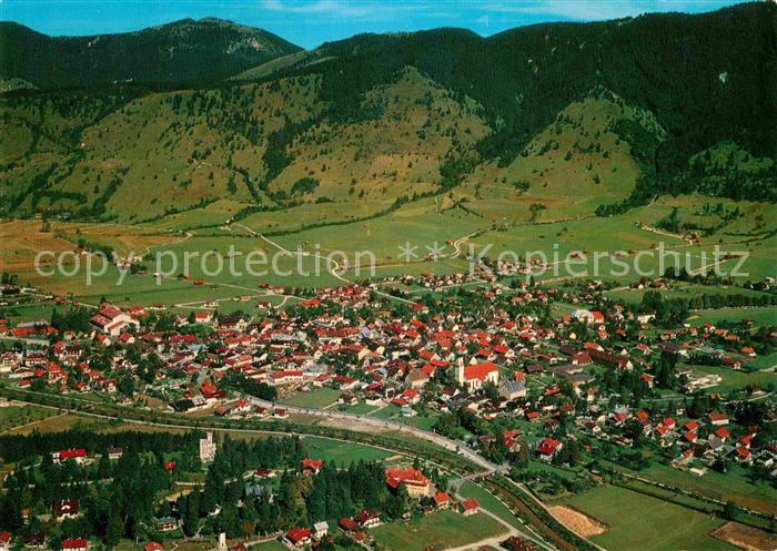 OBERAMMERGAU Bayern Panorama Blick vom Kofel Ammergauer Alpen Fliegeraufnahme St
