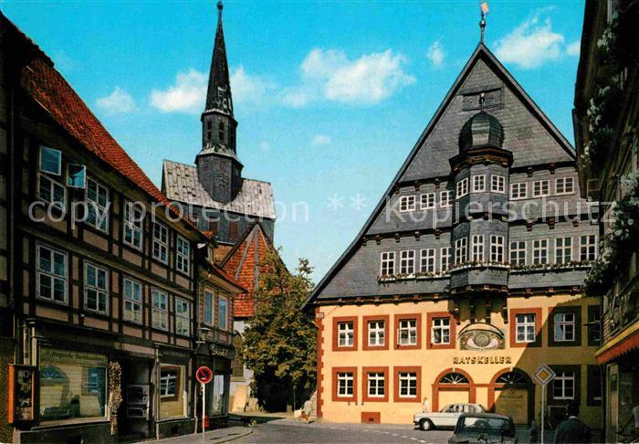 Osterode Harz Rathaus und Marktkirche Fachwerkhaus