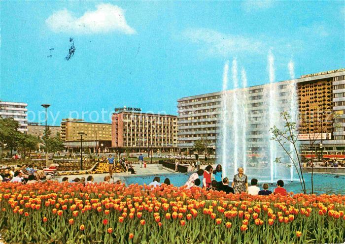 Karl-Marx-Stadt Blick vom Karl Marx Platz zur Strasse der Nationen Fontaenen Tul