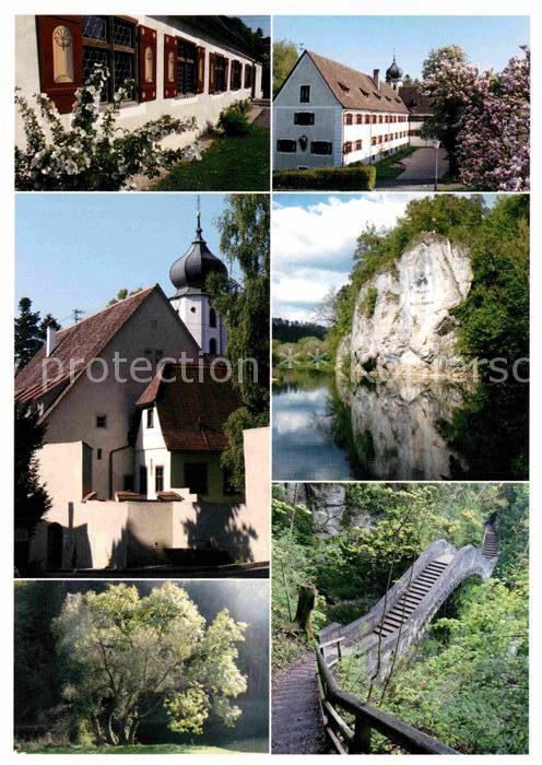 Inzigkofen Volkshochschule im alten Kloster Donau Felsen Teufelsbruecke
